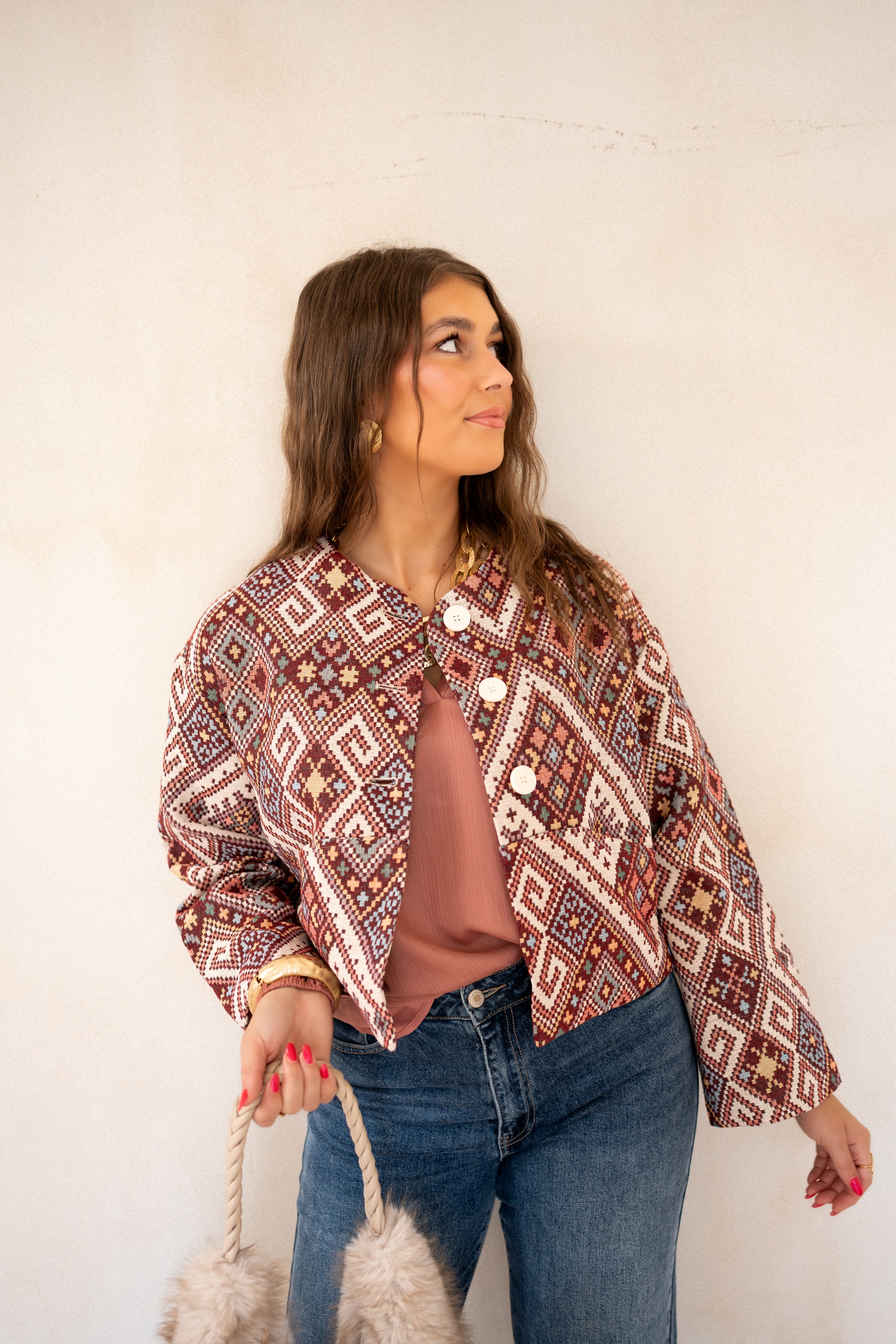 Lofty Manner Jacket Ilva Jacquard Multi Colour - Afbeelding 2