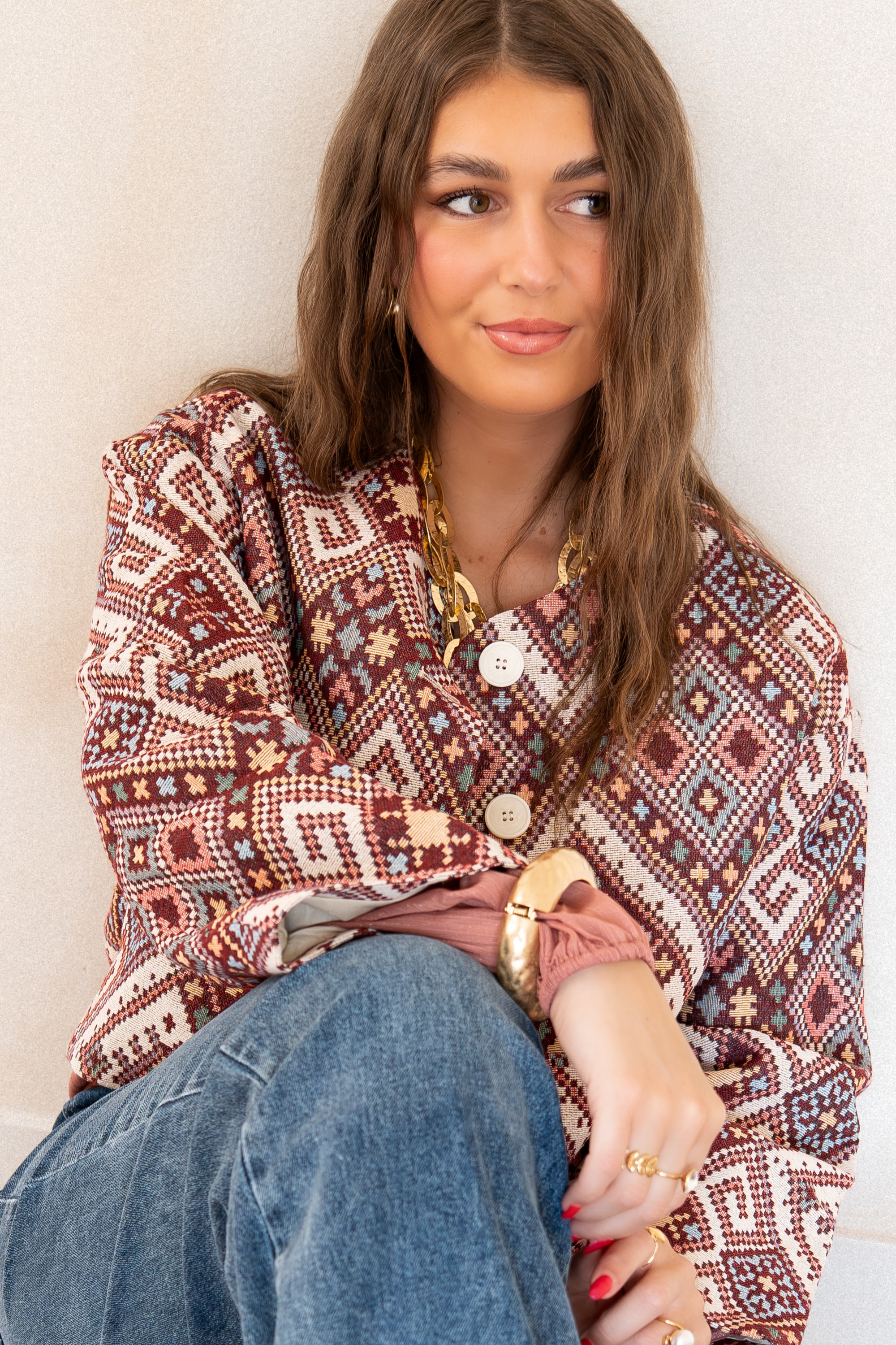 Lofty Manner Jacket Ilva Jacquard Multi Colour - Afbeelding 6