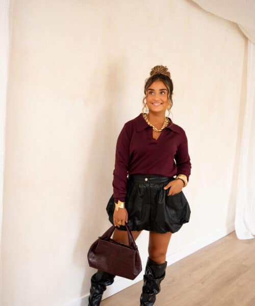 Lojs Polo Sweater Bordeaux . - Afbeelding 8