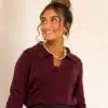 Lojs Polo Sweater Bordeaux .