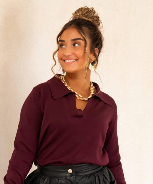 Lojs Polo Sweater Bordeaux .
