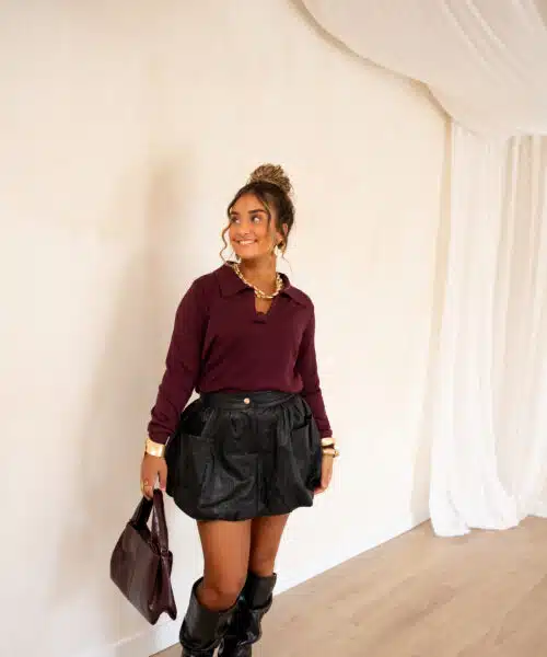 Lojs Polo Sweater Bordeaux . - Afbeelding 4