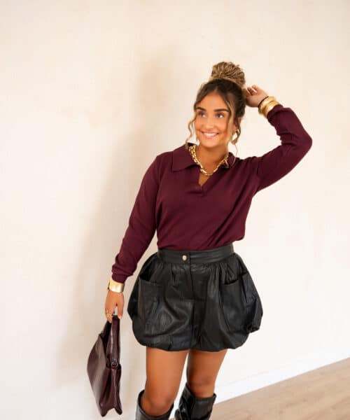 Lojs Polo Sweater Bordeaux . - Afbeelding 7