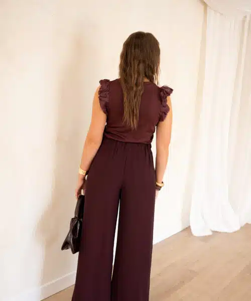 Flowy Pantalon Bordeaux - Afbeelding 4