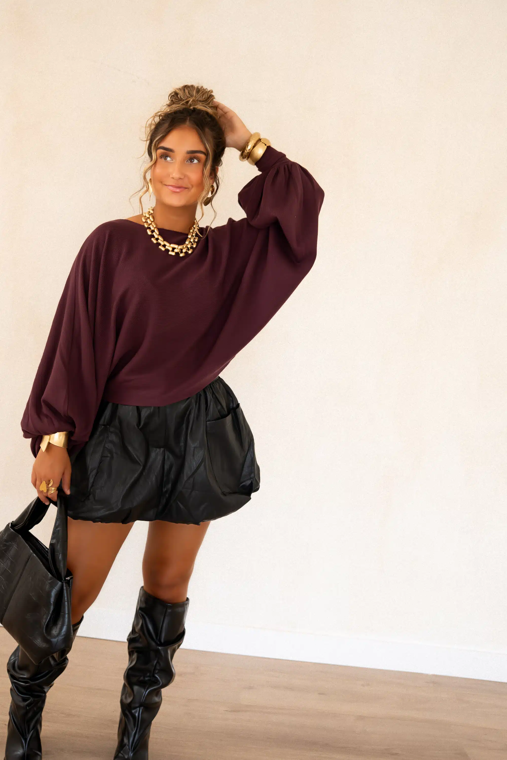 Kiya Sweater Bordeaux. - Afbeelding 7