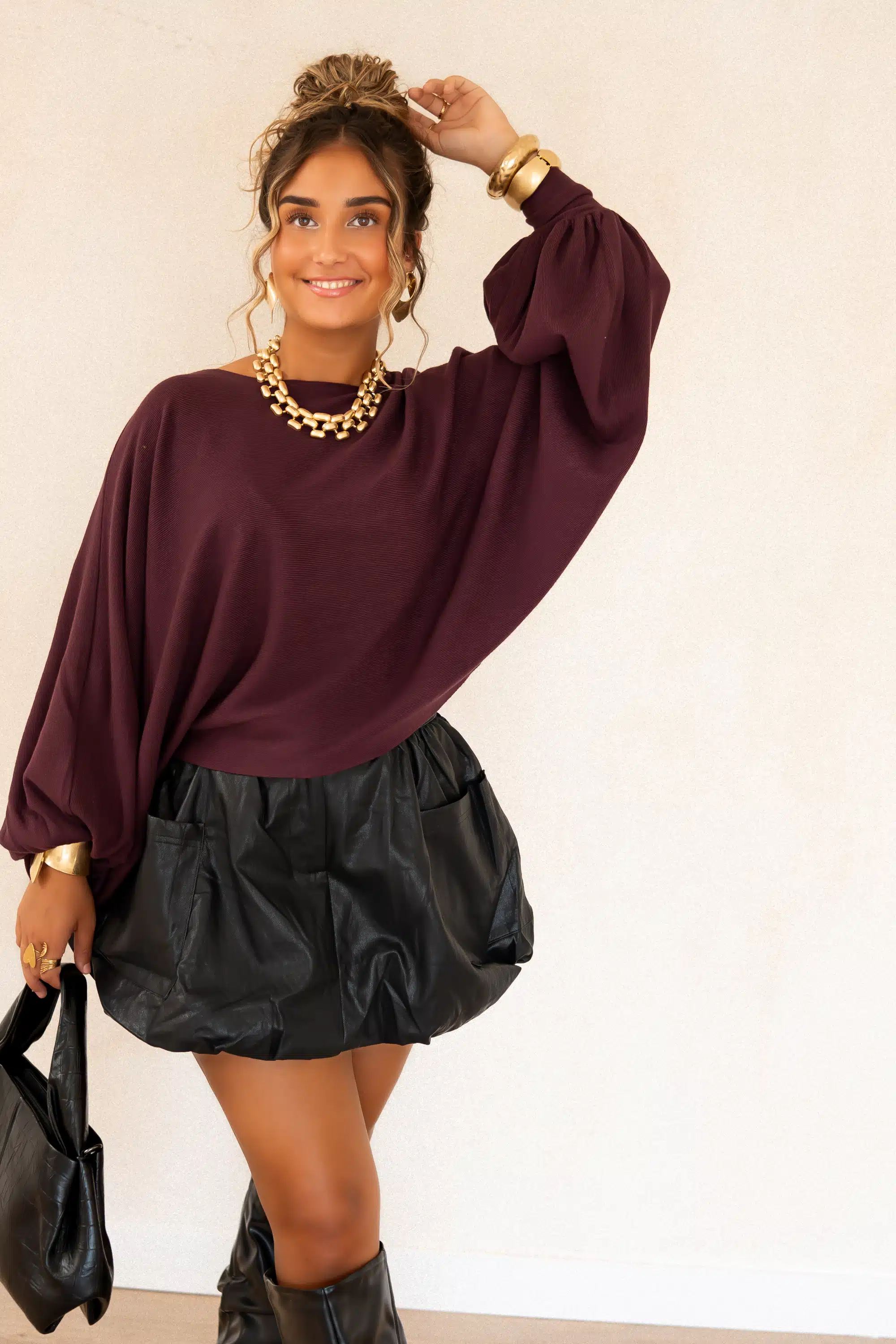 Kiya Sweater Bordeaux. - Afbeelding 5