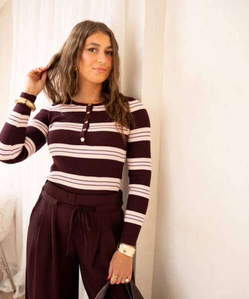 Siem Stripe Body Bordeaux Pink # - Afbeelding 5