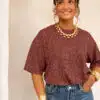 Aya Glitter Top Bordeaux |