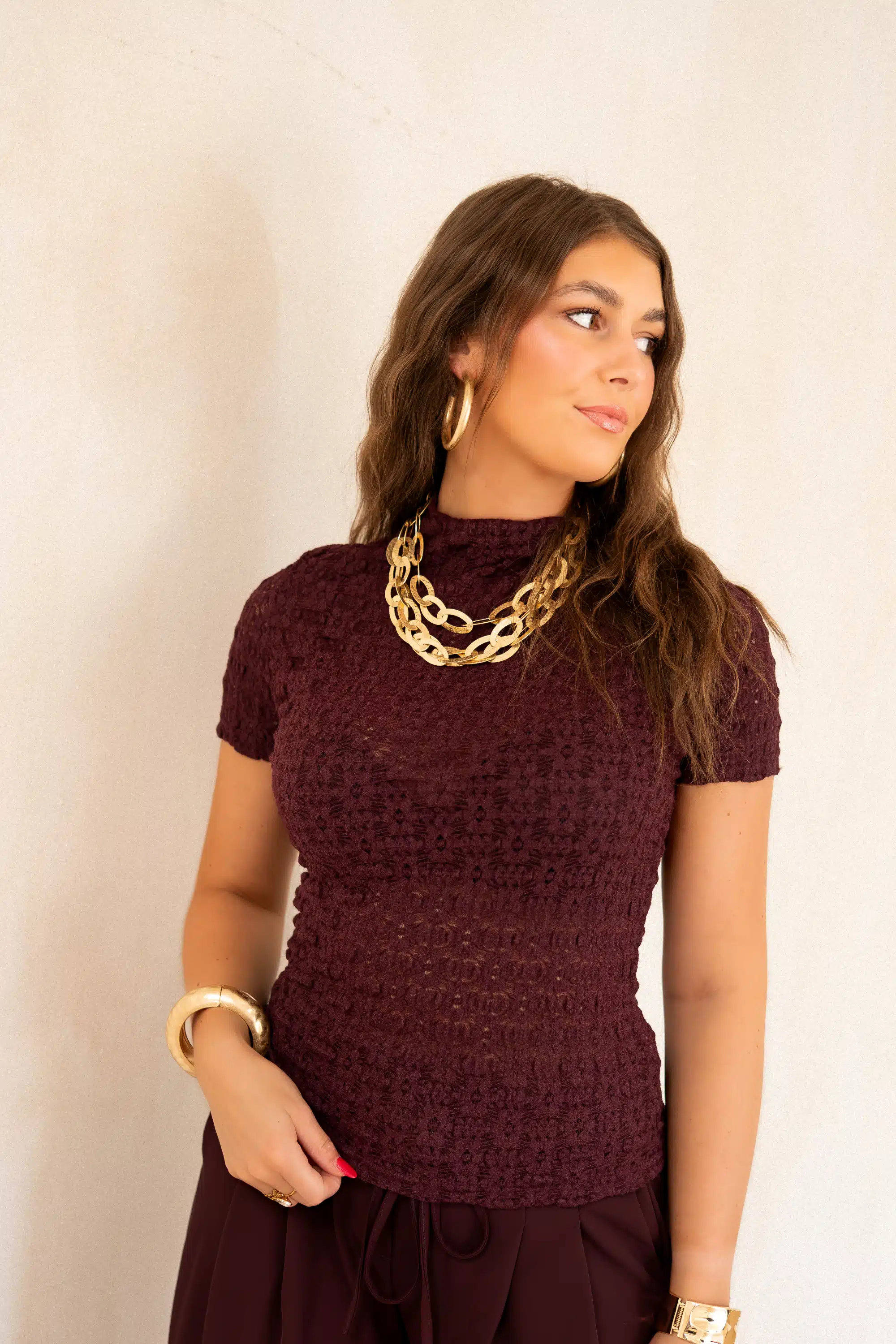 Loue Lace Top Bordeaux # - Afbeelding 2