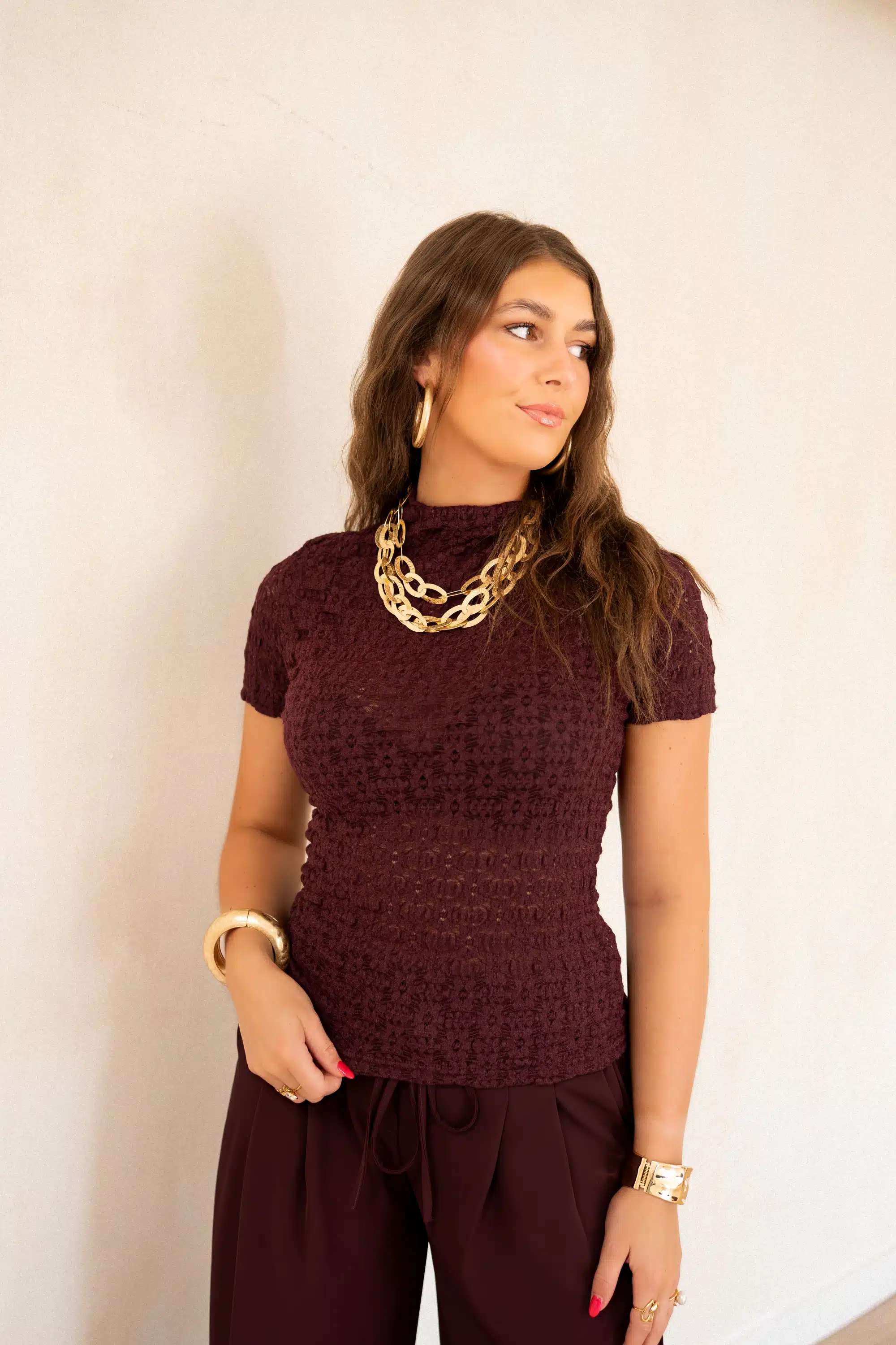 Loue Lace Top Bordeaux # - Afbeelding 7