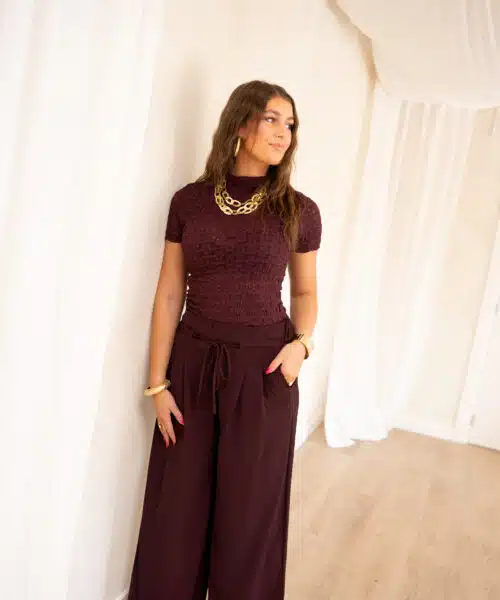Flowy Pantalon Bordeaux - Afbeelding 3