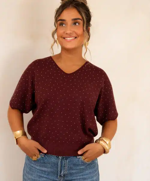 Miky Shiny Top Bordeaux - Afbeelding 3