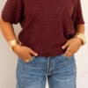 Miky Shiny Top Bordeaux