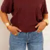 Miky Shiny Top Bordeaux