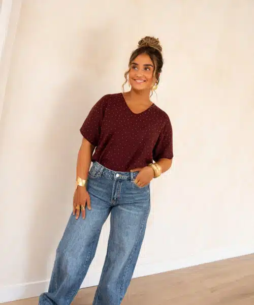 Miky Shiny Top Bordeaux - Afbeelding 5