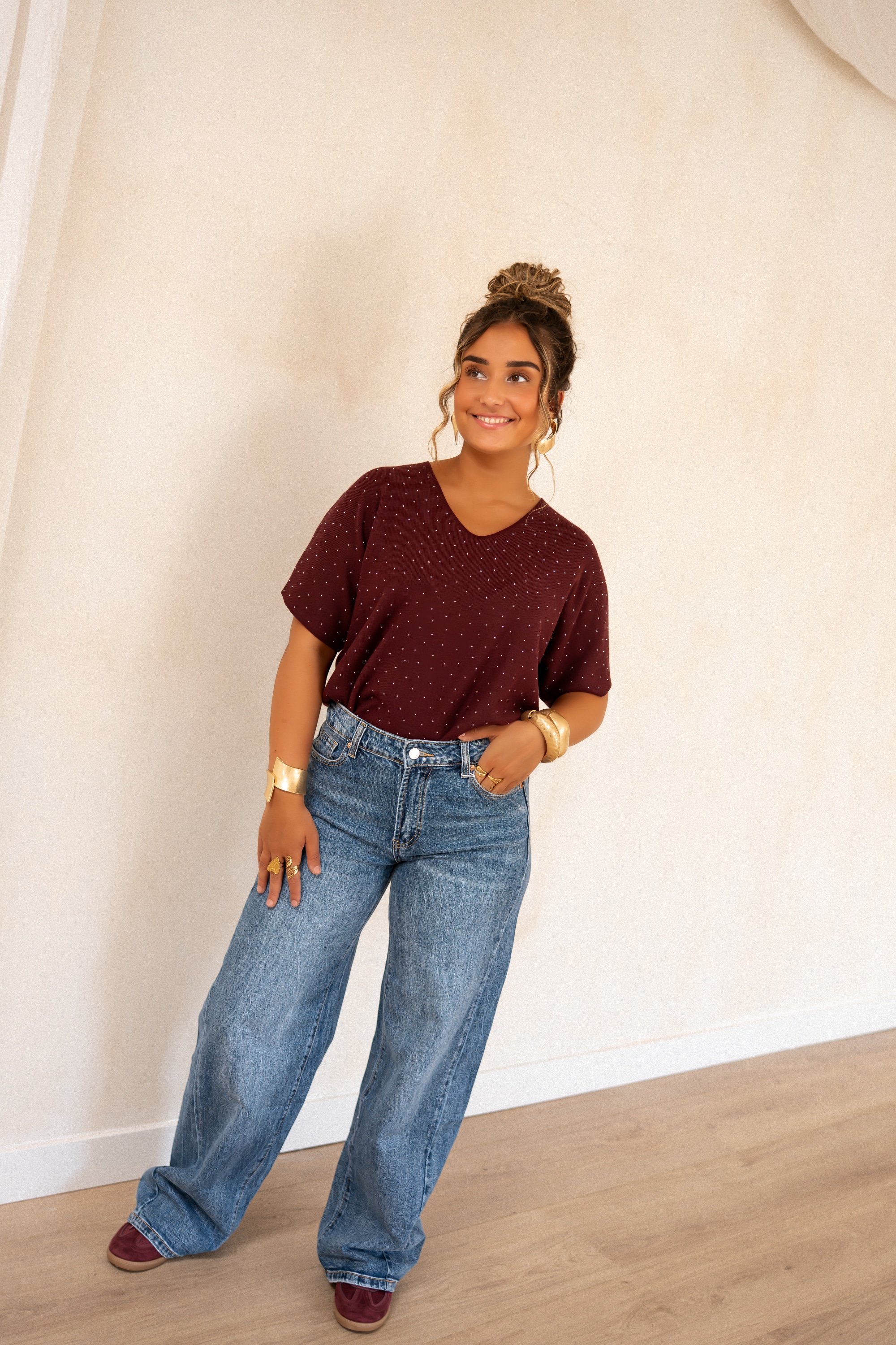 Miky Shiny Top Bordeaux - Afbeelding 5