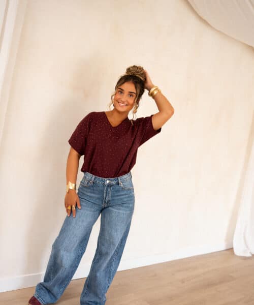 Miky Shiny Top Bordeaux - Afbeelding 4