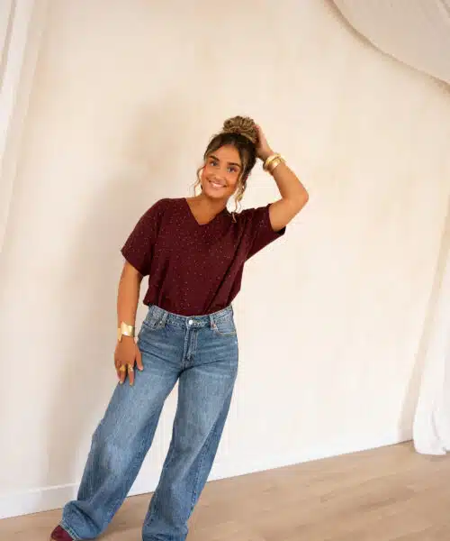 Miky Shiny Top Bordeaux - Afbeelding 4