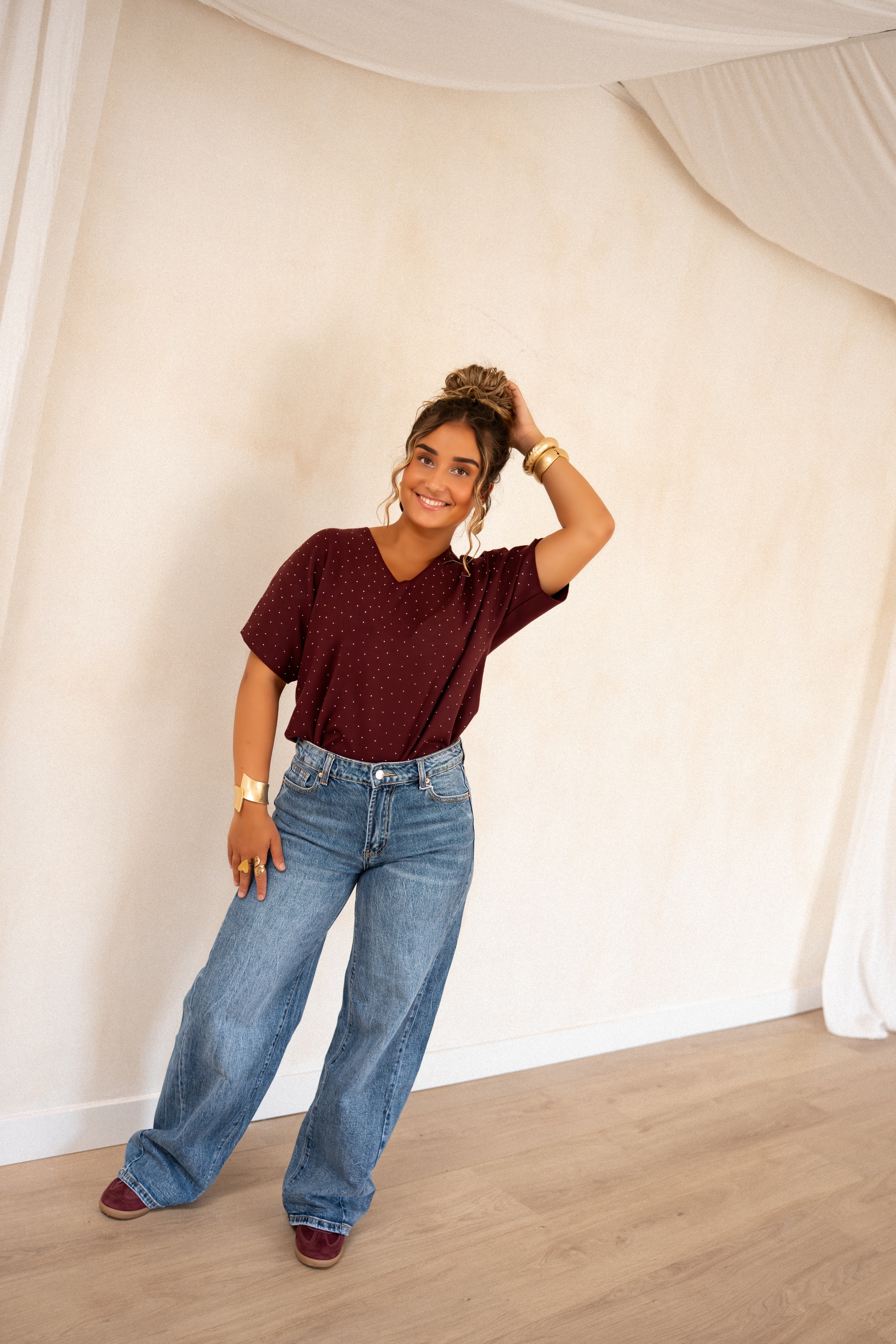 Miky Shiny Top Bordeaux - Afbeelding 4
