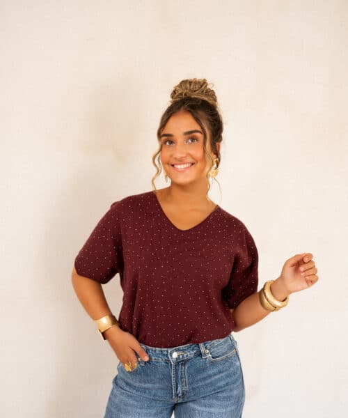 Miky Shiny Top Bordeaux - Afbeelding 6