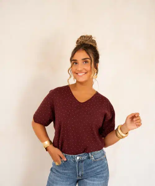Miky Shiny Top Bordeaux - Afbeelding 6