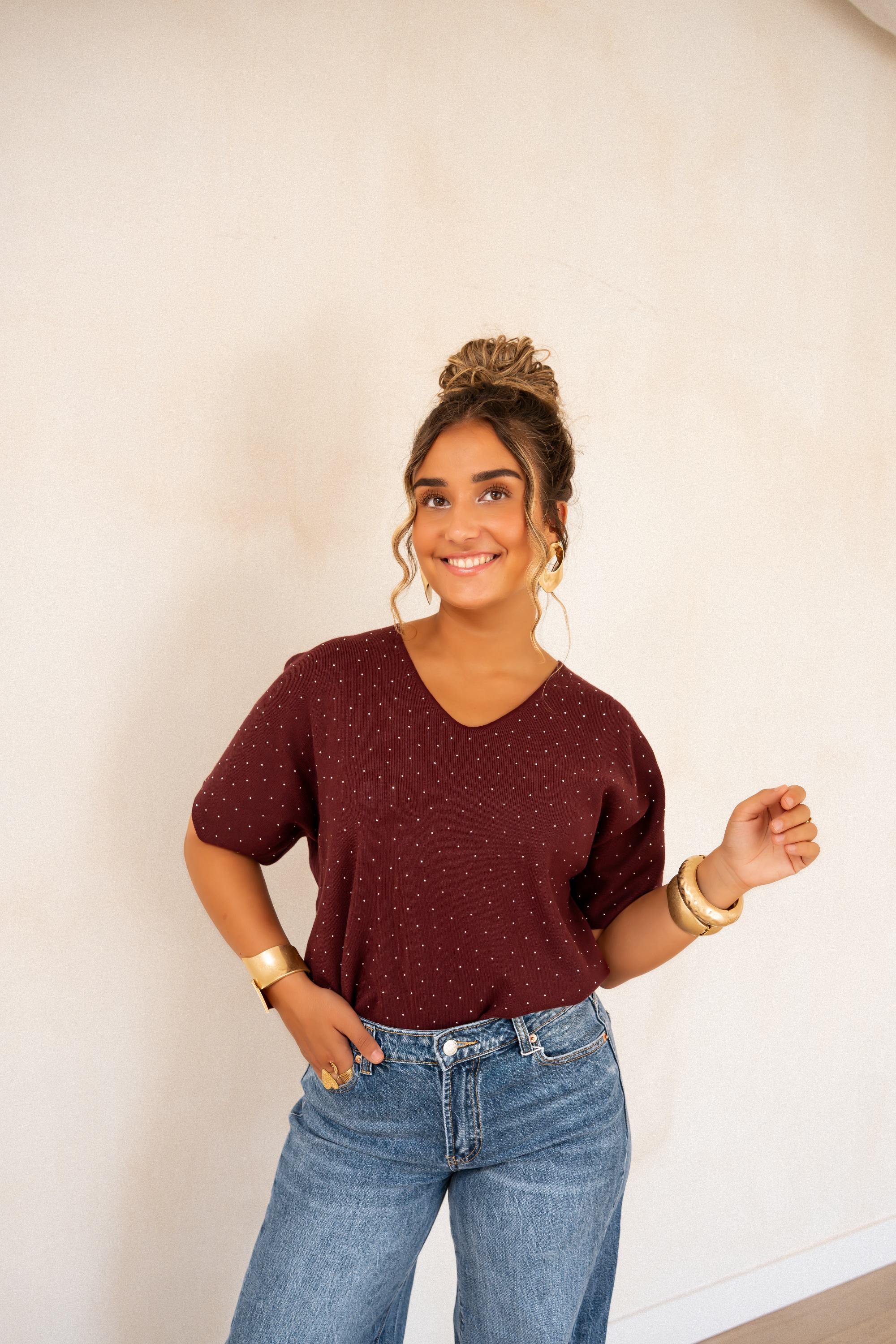 Miky Shiny Top Bordeaux - Afbeelding 6