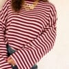 Maria Stripe Sweater Bordeaux Pink