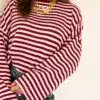 Maria Stripe Sweater Bordeaux Pink
