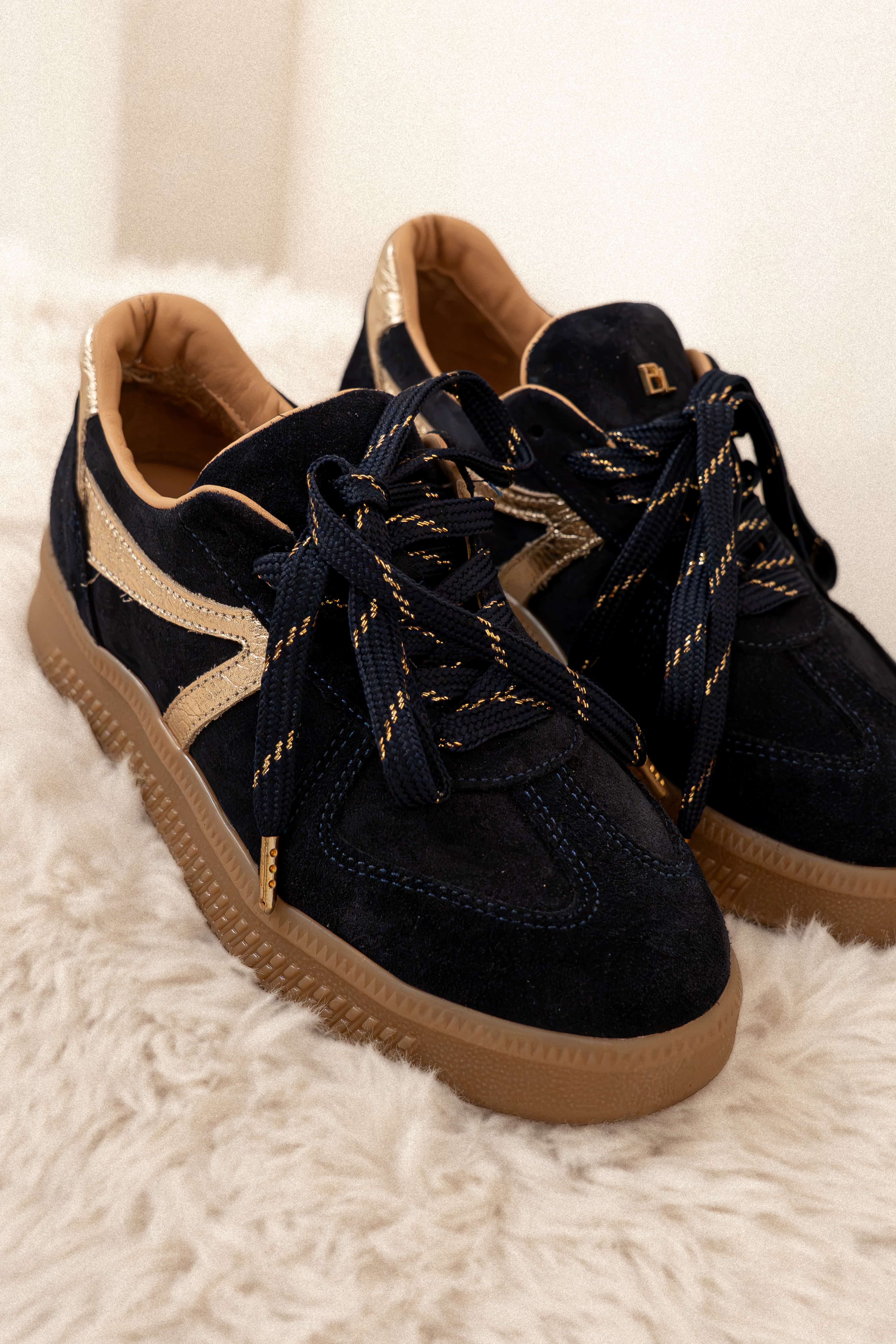 Babouche Sneaker Liva-48 Navy-Gold - Afbeelding 2