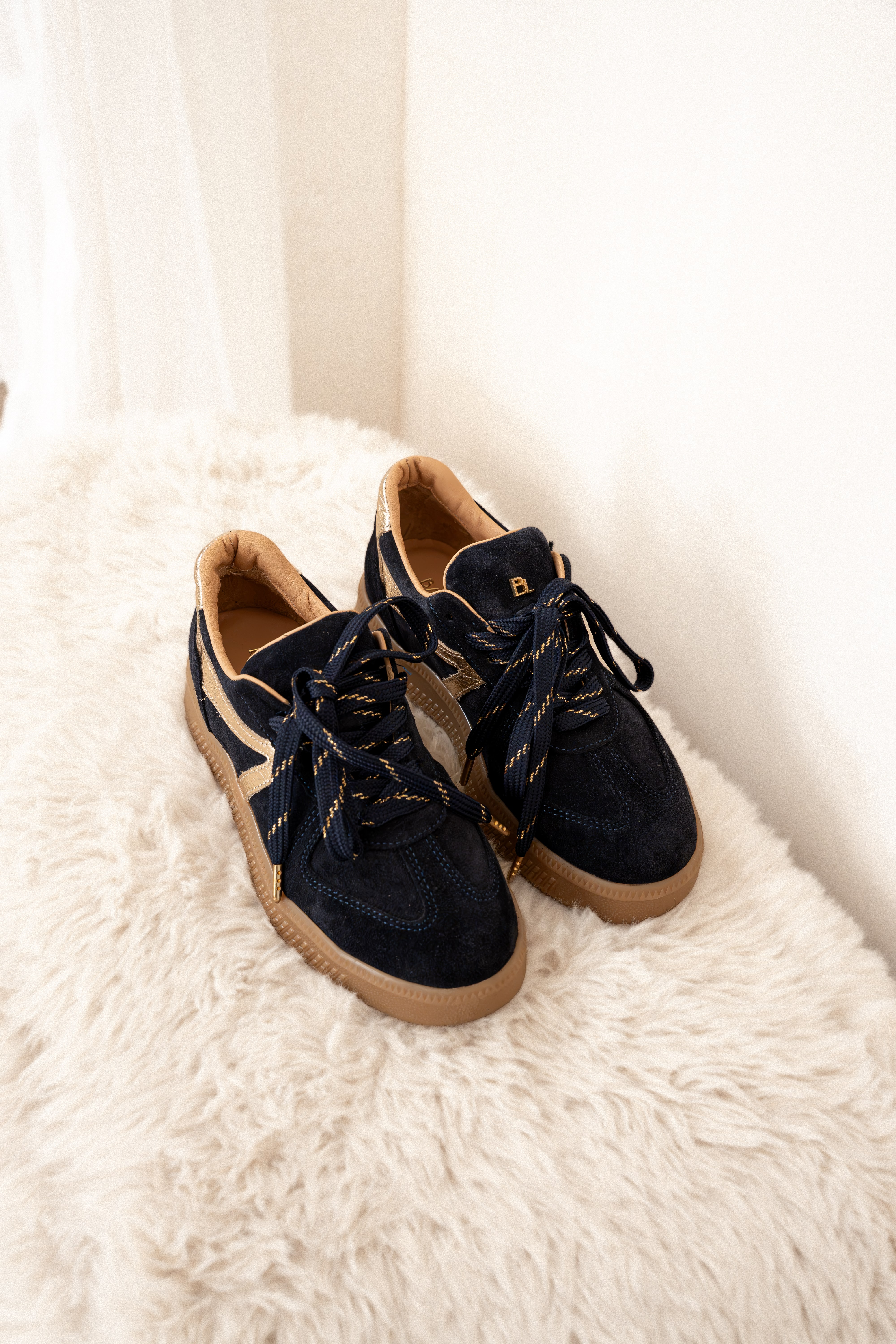 Babouche Sneaker Liva-48 Navy-Gold