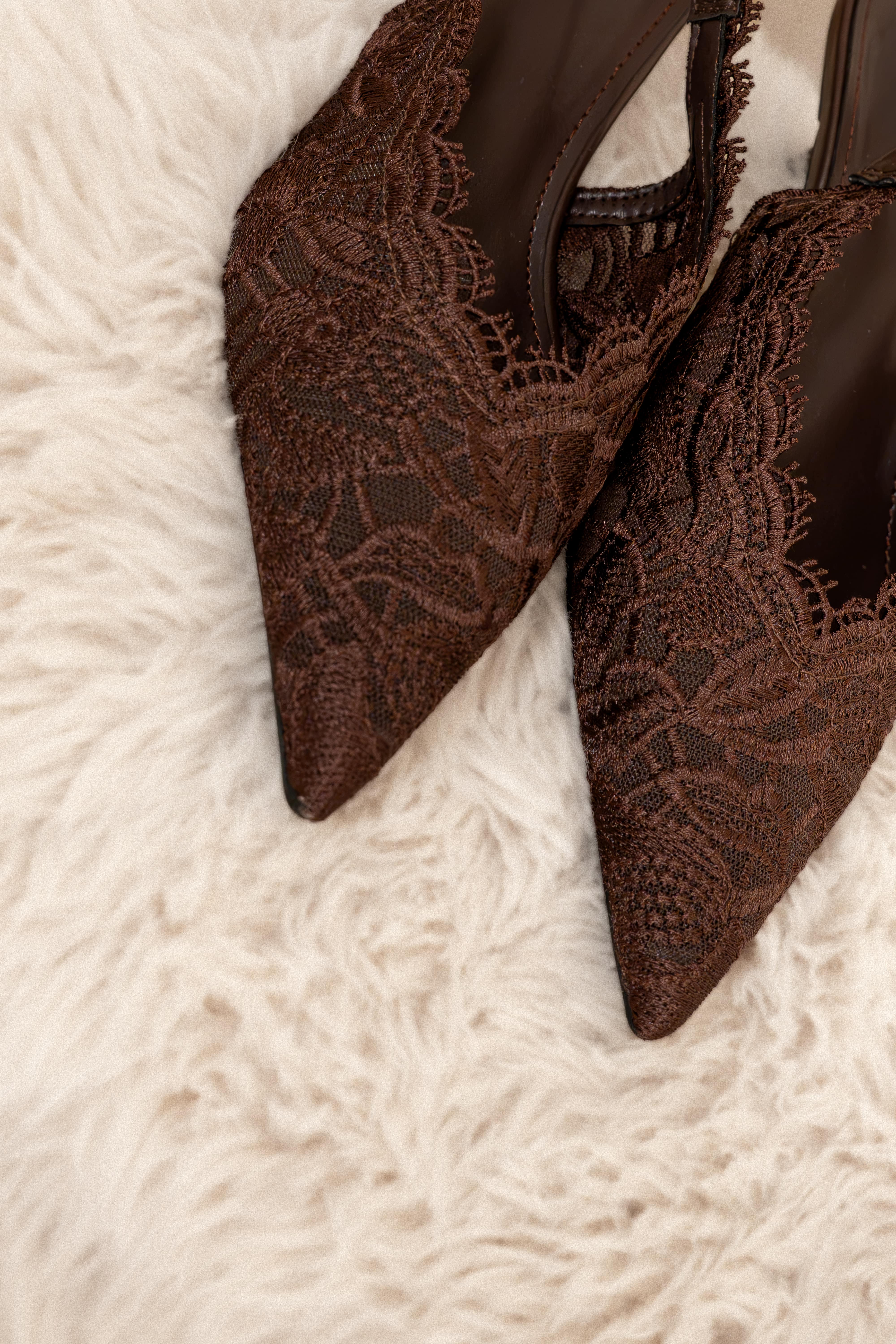Lola Lace Pump Brown - Afbeelding 2