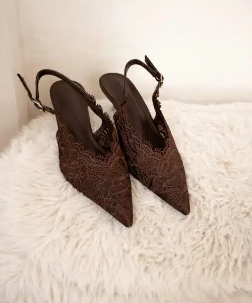 Lola Lace Pump Brown - Afbeelding 3