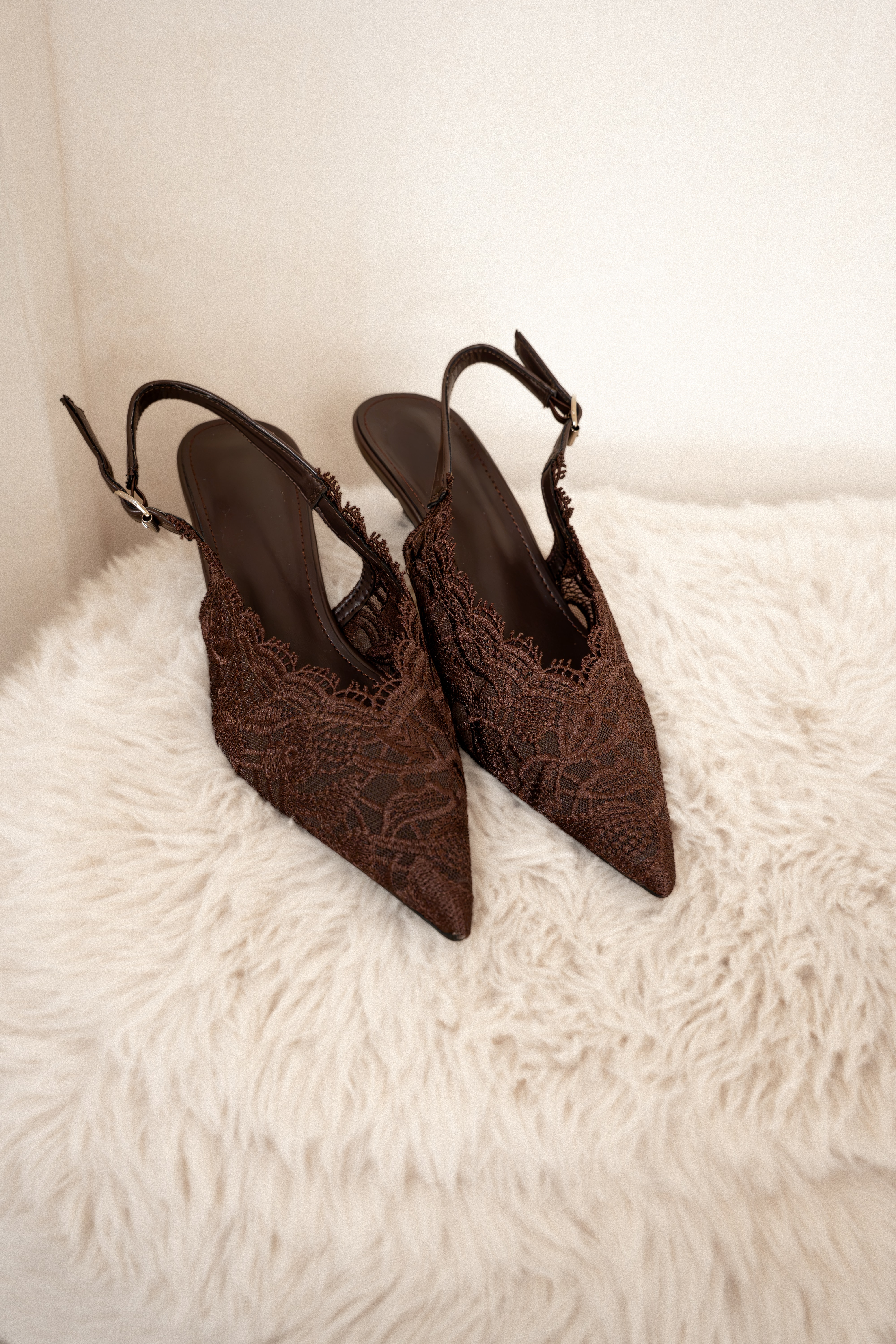 Lola Lace Pump Brown - Afbeelding 3