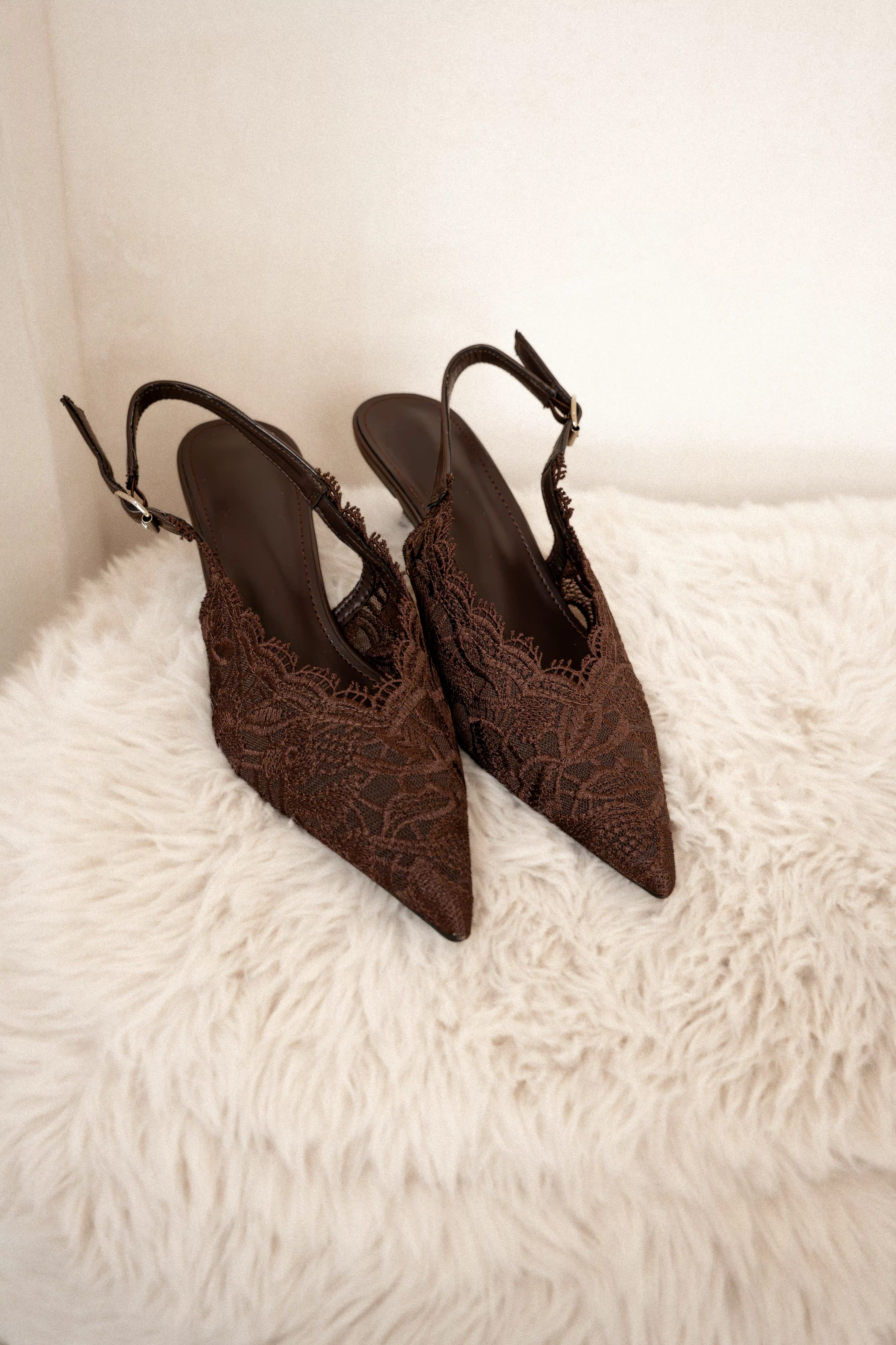 Lola Lace Pump Brown - Afbeelding 3