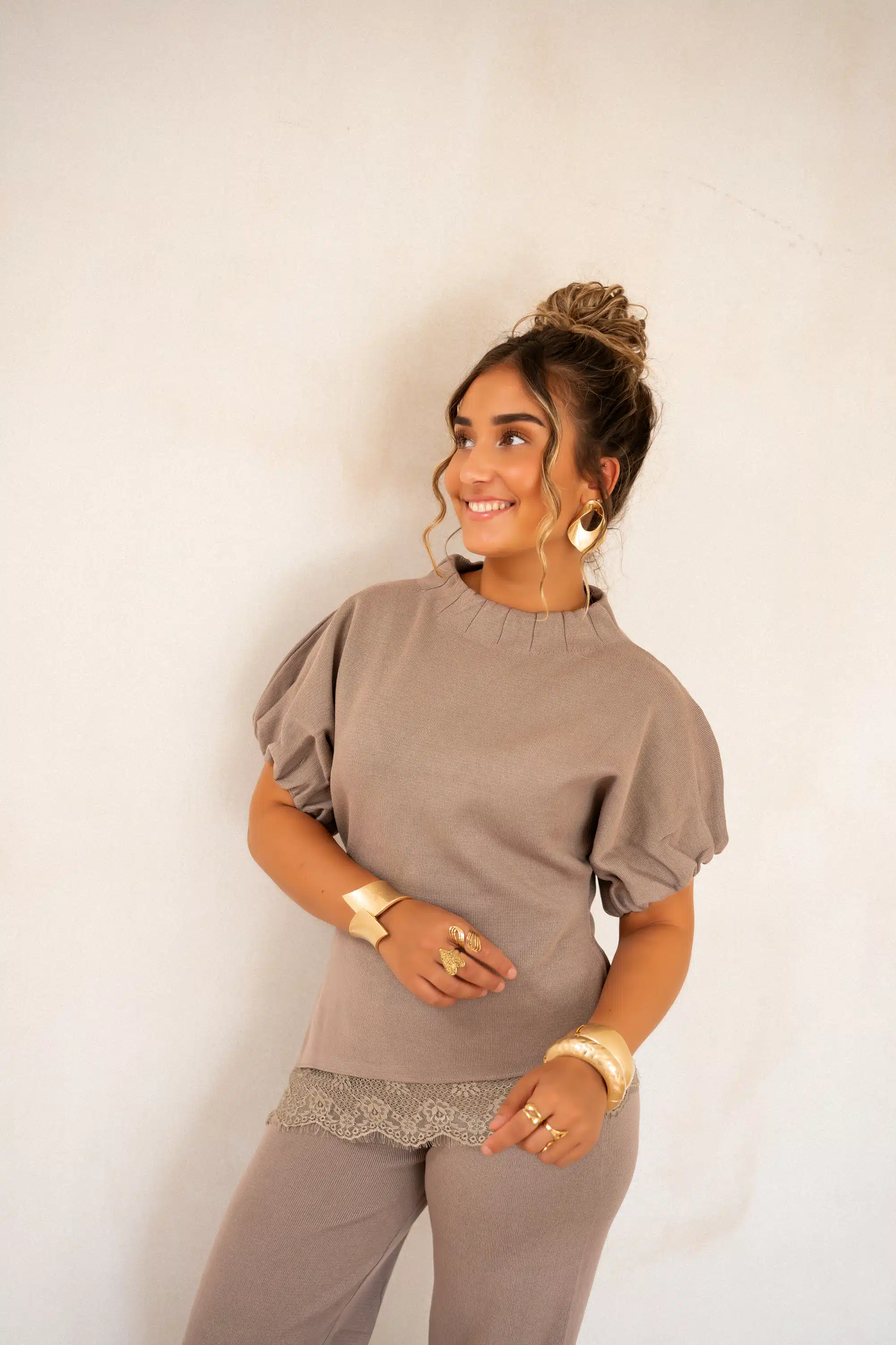 Licia Lace Set Taupe - - Afbeelding 4