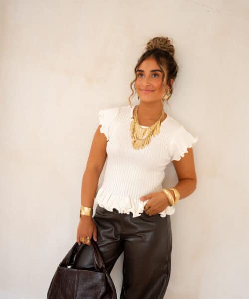 Nia Ruffle Top Creme| - Afbeelding 5