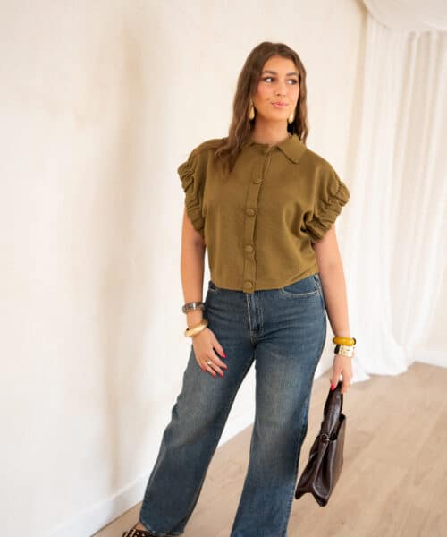 Gioya Gilet Top Olive ~ - Afbeelding 5