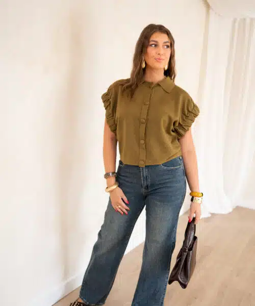 Gioya Gilet Top Olive ~ - Afbeelding 5