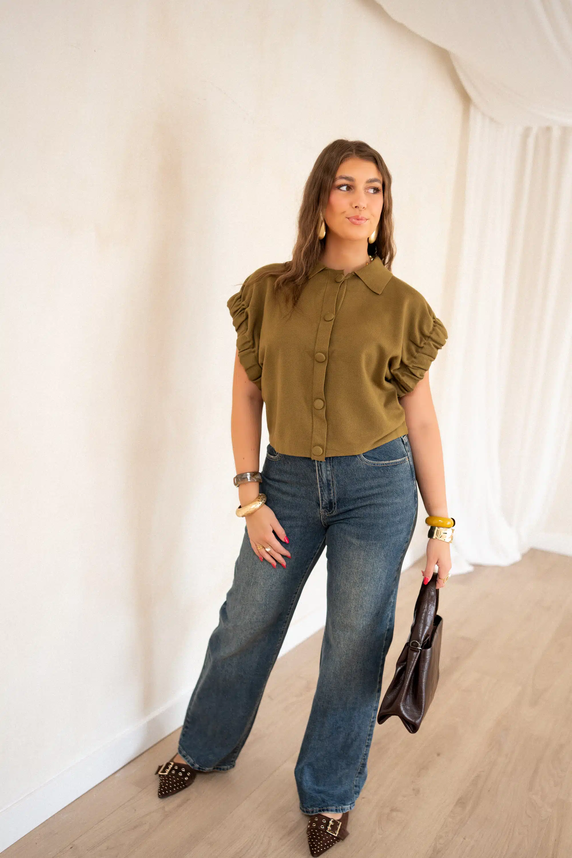 Gioya Gilet Top Olive ~ - Afbeelding 5