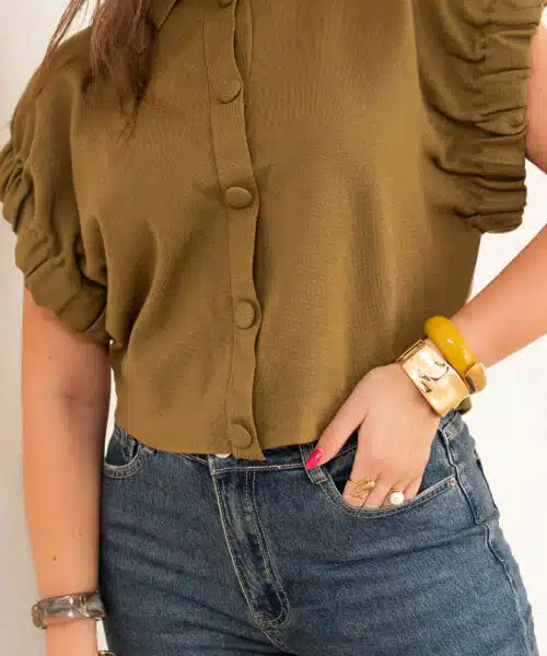 Alternative view of Gioya Gilet Top Olive ~