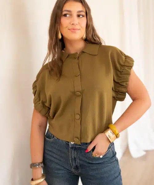 Gioya Gilet Top Olive ~ - Afbeelding 6