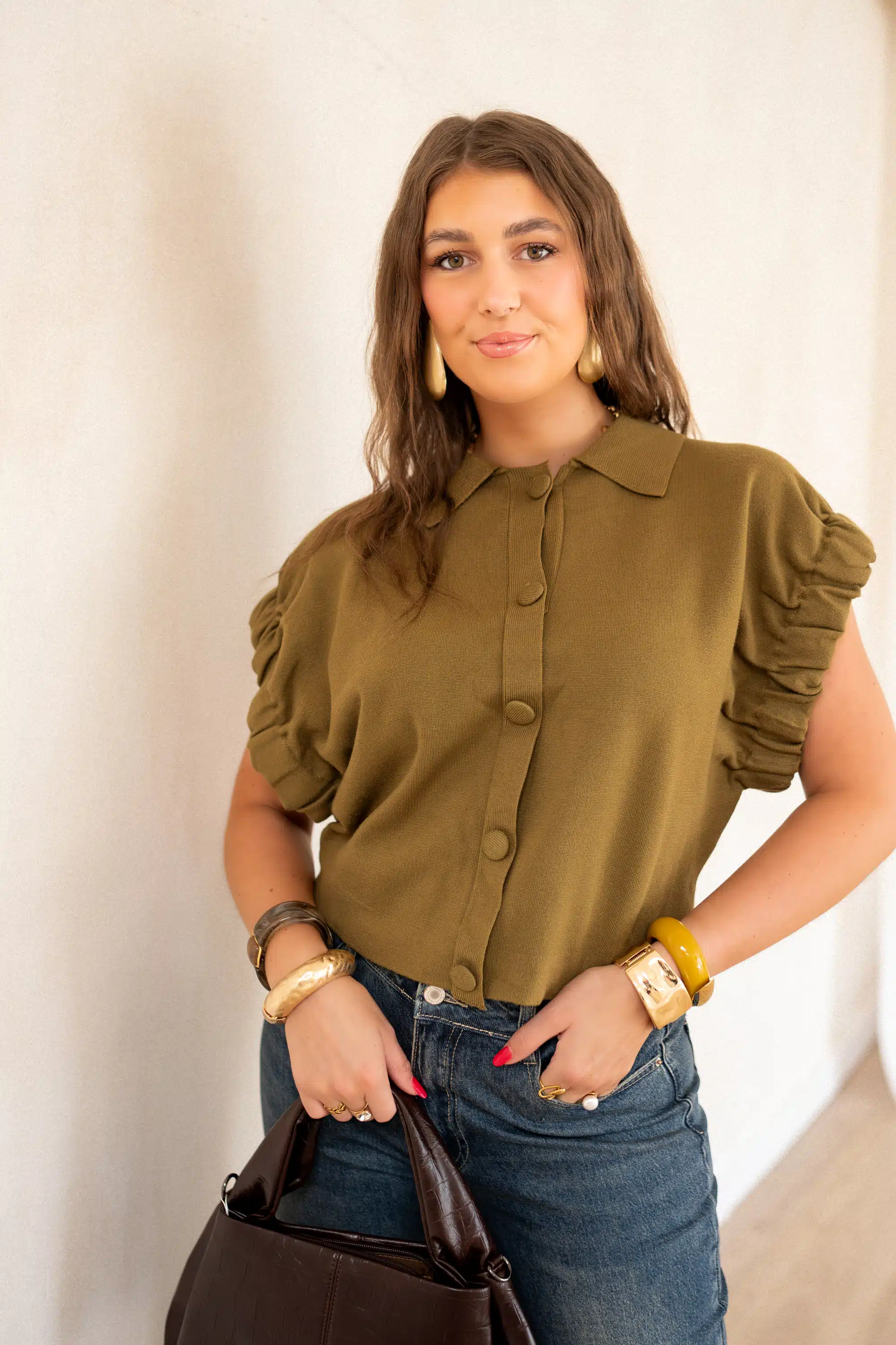 Gioya Gilet Top Olive ~