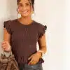 Nia Ruffle Top Brown |