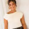 Derya Draped Top Creme