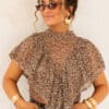 Veda Pailletten Top Brown*
