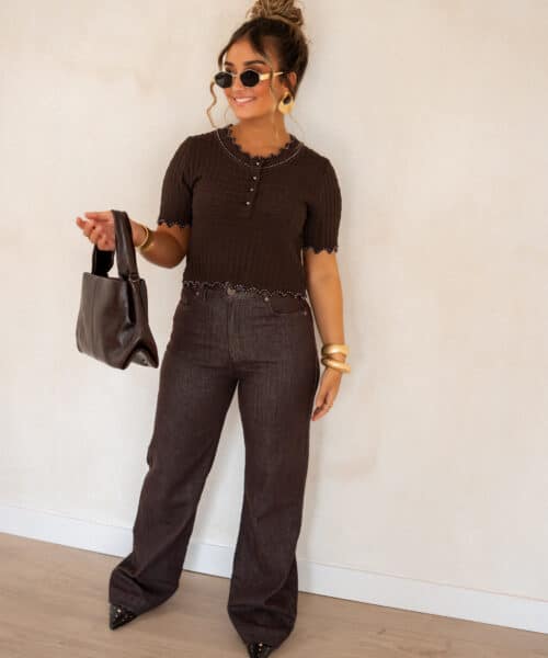 Amely Pearl Top Brown ^ - Afbeelding 3