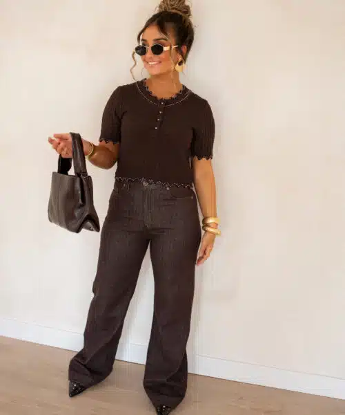 Amely Pearl Top Brown ^ - Afbeelding 3