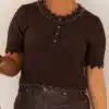 Amely Pearl Top Brown ^