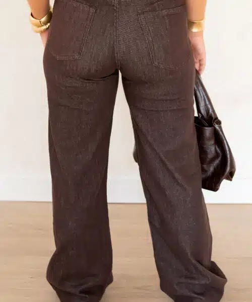 Alternative view of Sarah Wide Leg Jeans Brown 1301