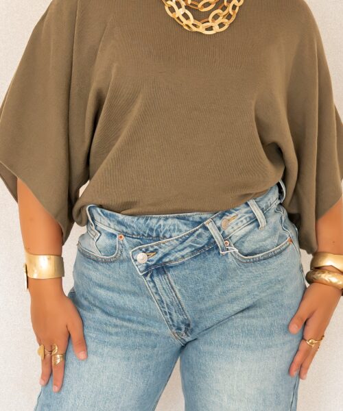 Bowy Button Sweater Khaki~ - Afbeelding 4